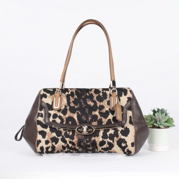 Coach Handbags - Coach Leopard Print Satchel in Brown and Black